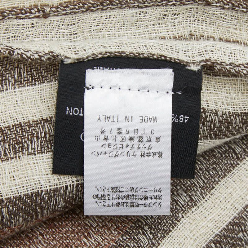 Gucci Shawl Brown Linen Cotton Scarf — view 5