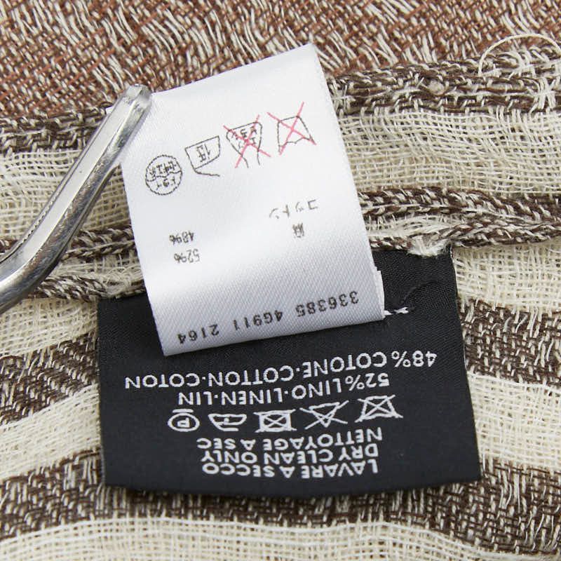Gucci Shawl Brown Linen Cotton Scarf — view 6