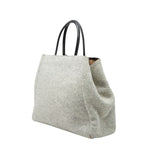 Fendi Toujour Tote Gray Black Wool Leather — view 2