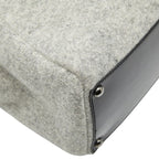 Fendi Toujour Tote Gray Black Wool Leather — view 5