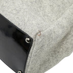 Fendi Toujour Tote Gray Black Wool Leather — view 6