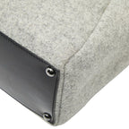 Fendi Toujour Tote Gray Black Wool Leather — view 4