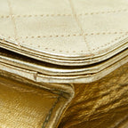 Chanel CC Logo Mini Quilted Chain Shoulder Bag Gold Leather — view 6