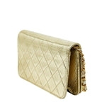 Chanel CC Logo Mini Quilted Chain Shoulder Bag Gold Leather — view 2
