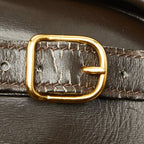Hermes Duffle Crossbody Shoulder Bag Brown Leather — view 5