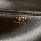 Hermes Duffle Crossbody Shoulder Bag Brown Leather — view 8