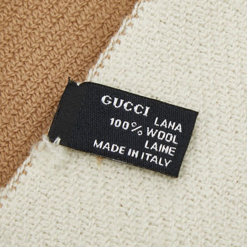 Gucci Glogo Scarf Beige Brown Wool — view 6
