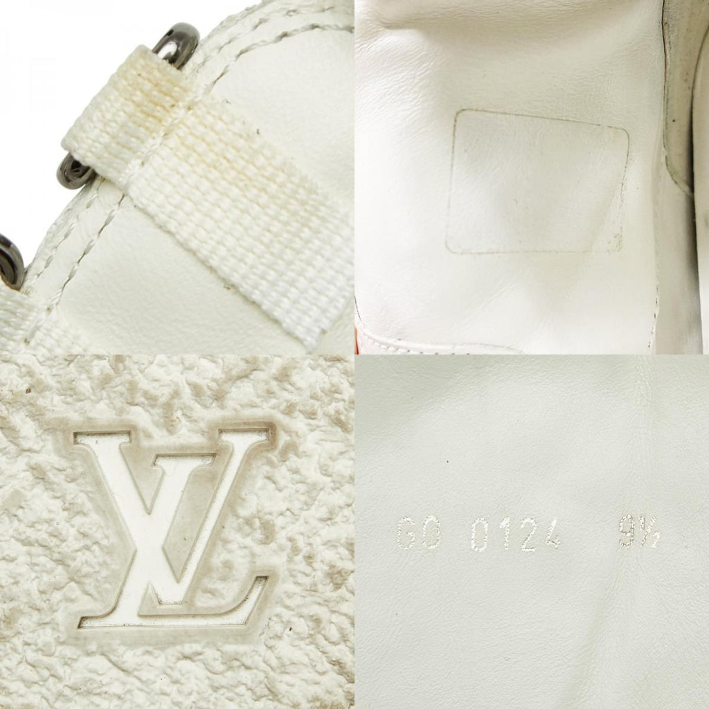 Louis Vuitton Damier Middle Cut Sneakers 9.5 White Black Leather — view 9
