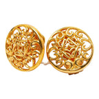 Loewe Anagram Round Earrings Gold Plated