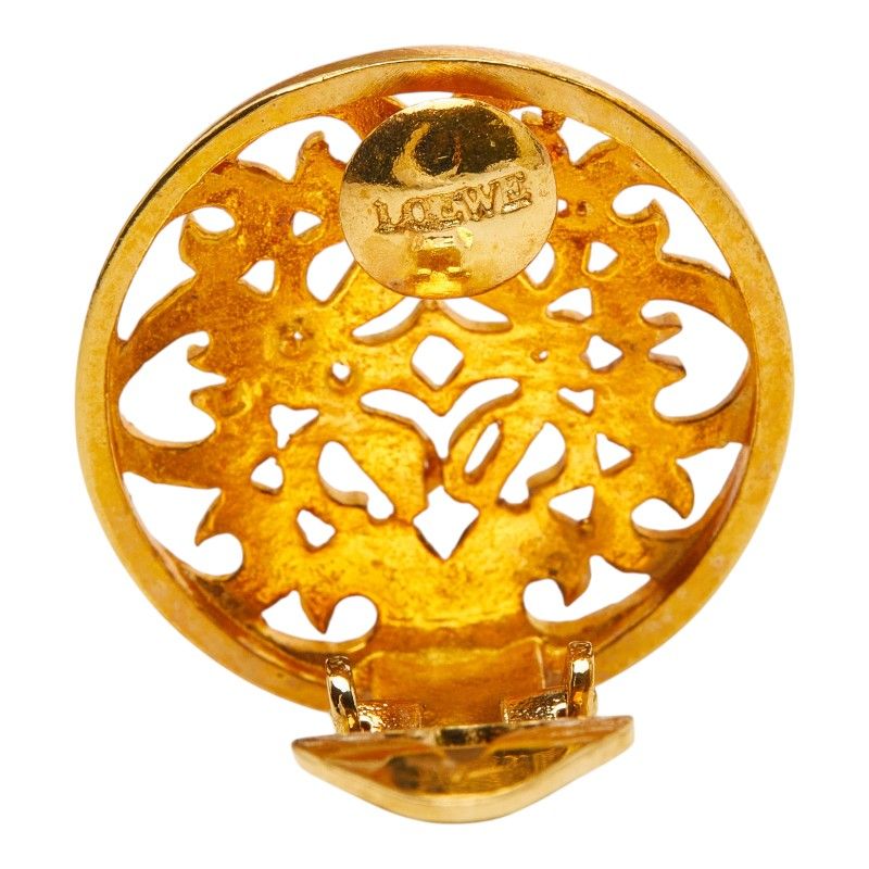 Loewe Anagram Round Earrings Gold Plated — view 4