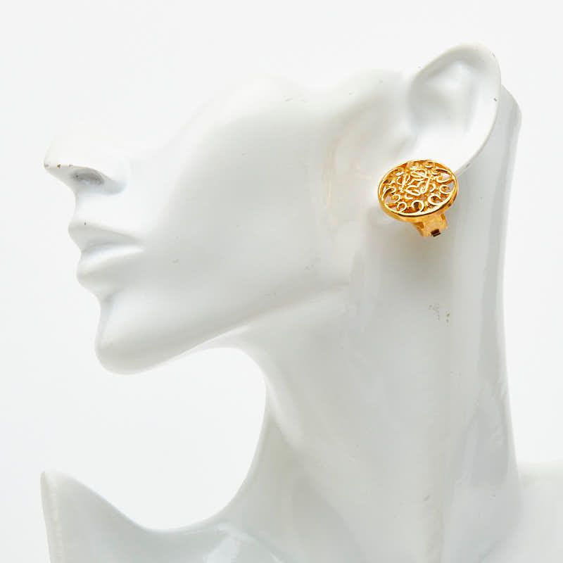 Loewe Anagram Round Earrings Gold Plated — view 6
