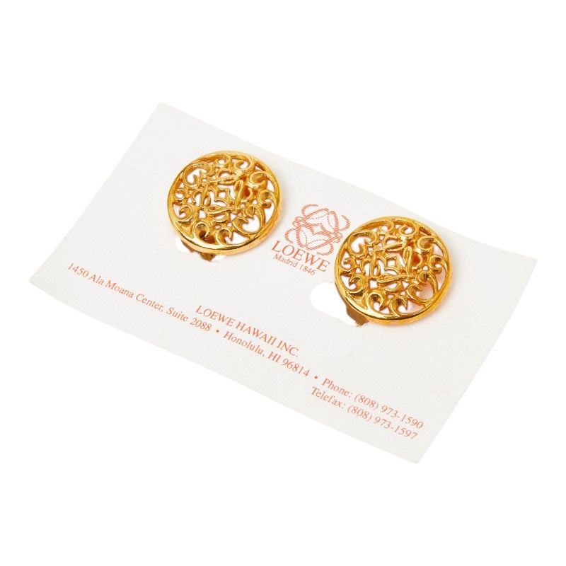 Loewe Anagram Round Earrings Gold Plated — view 5