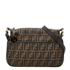 Fendi Zucca Crossbody Shoulder Bag Brown Canvas Leather