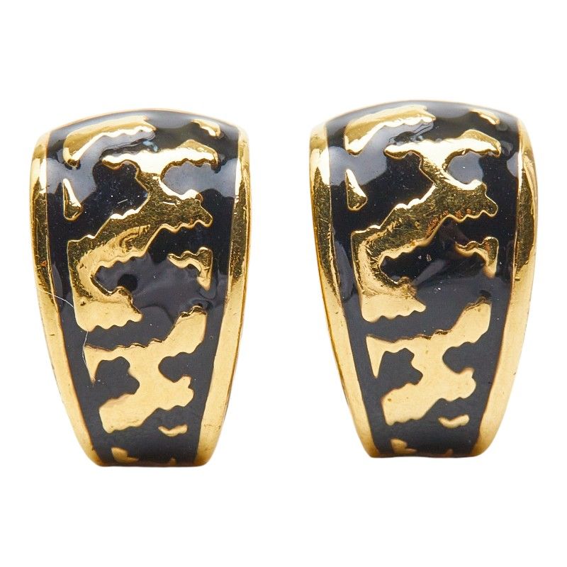 Dior Earrings Gold Black Plated — view 2