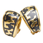Dior Earrings Gold Black Plated