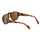 Chanel CC Logo Sunglasses Brown Acetate Eyewear — view 2