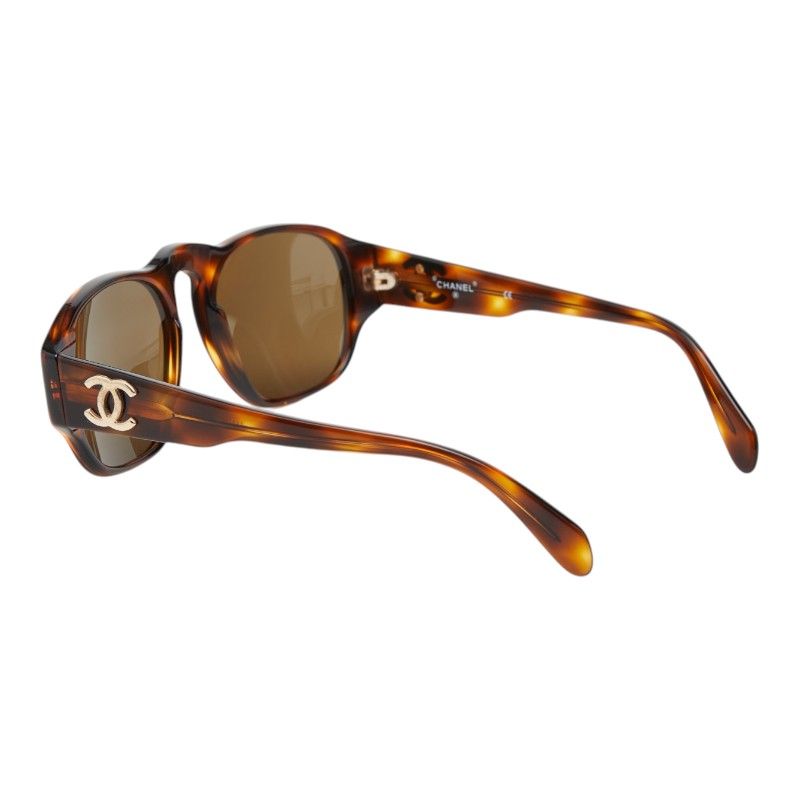 Chanel CC Logo Sunglasses Brown Acetate Eyewear — view 2