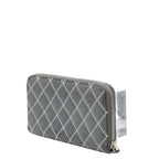 Chanel CC Logo Ultra Stitch Round Zip Wallet Gray Lambskin — view 2