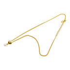 Dior Heart Pendant Necklace Gold Plated Faux Pearl — view 4