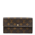 Louis Vuitton Monogram Portefeuille Sarah Wallet Brown Leather