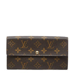 Louis Vuitton Monogram Portefeuille Sarah Wallet Brown Leather