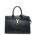 Saint Laurent Cabas Chic Shoulder Bag Black Leather