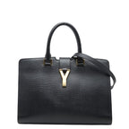 Saint Laurent Cabas Chic Shoulder Bag Black Leather