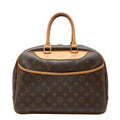 Louis Vuitton Monogram Deauville Handbag Brown Leather