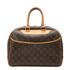 Louis Vuitton Monogram Deauville Handbag Brown Leather