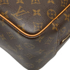Louis Vuitton Monogram Deauville Handbag Brown Leather — view 6