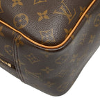 Louis Vuitton Monogram Deauville Handbag Brown Leather — view 5