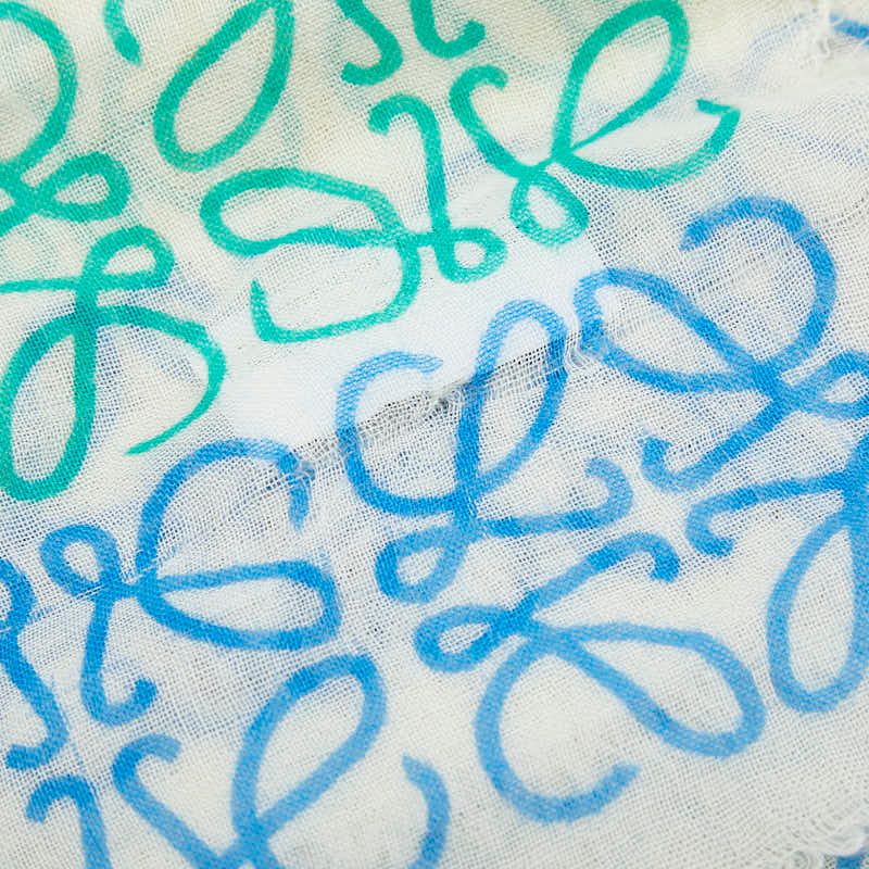 Loewe Anagram Shawl White Multicolor Silk Wool Scarf — view 2