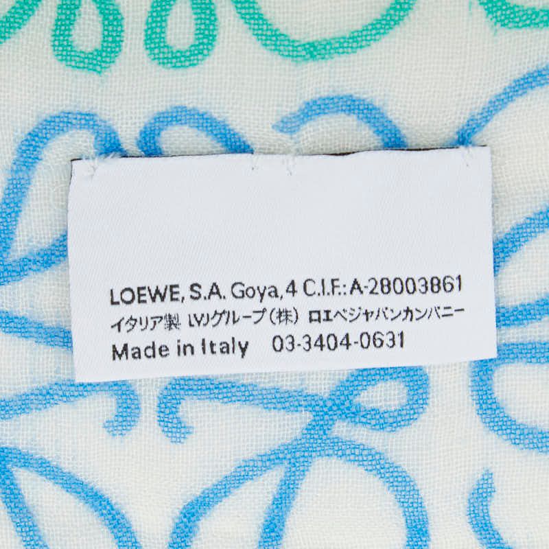 Loewe Anagram Shawl White Multicolor Silk Wool Scarf — view 6