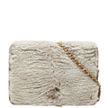 Chanel CC Logo Chain Wallet Shoulder Bag Gray Pink Leather