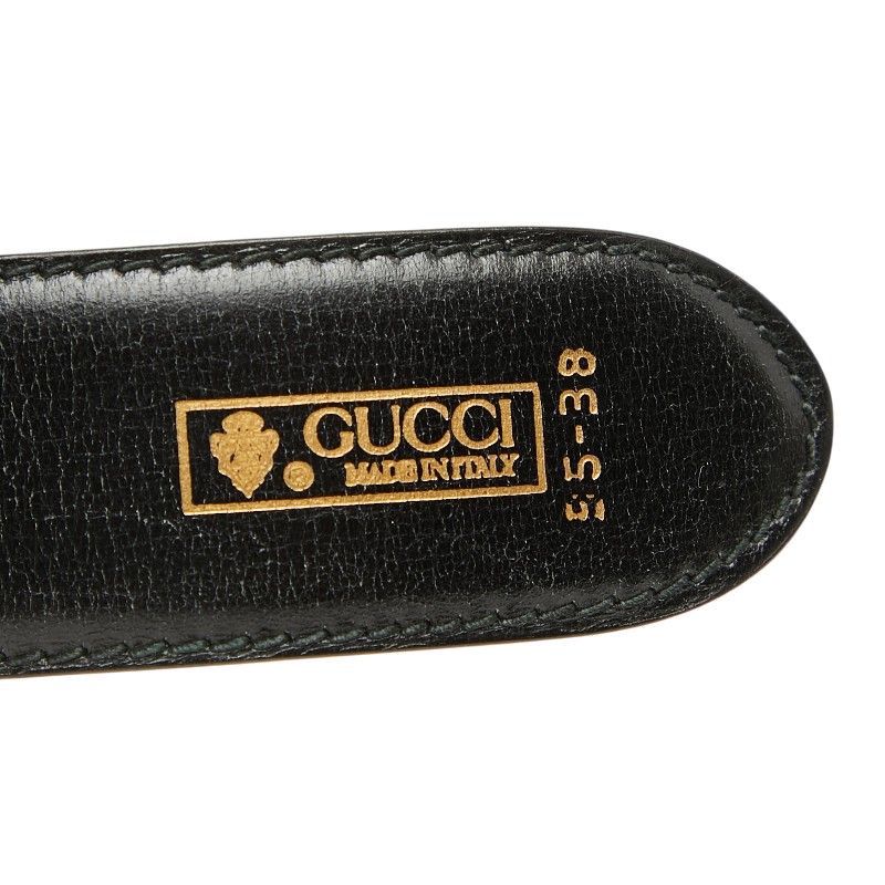 Gucci Vintage 084 Black Brown Leather Belt — view 5