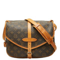 Louis Vuitton Monogram Saumur 30 Crossbody Shoulder Bag Brown Leather