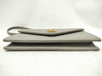 Saint Laurent Yves Chain Wallet Cassandra Gray Leather Stitch Gold — view 3