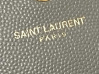 Saint Laurent Yves Chain Wallet Cassandra Gray Leather Stitch Gold — view 7