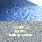 Hermes Calvi Duo Blue Navy Card Case Chevre Coin — view 6