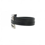 Hermes Leather Bangle Bracelet Black Silver — view 2