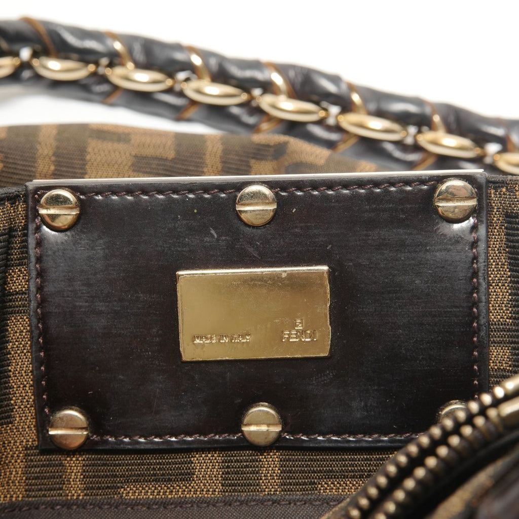 Fendi Shoulder Bag Zucca Canvas Chain — view 9