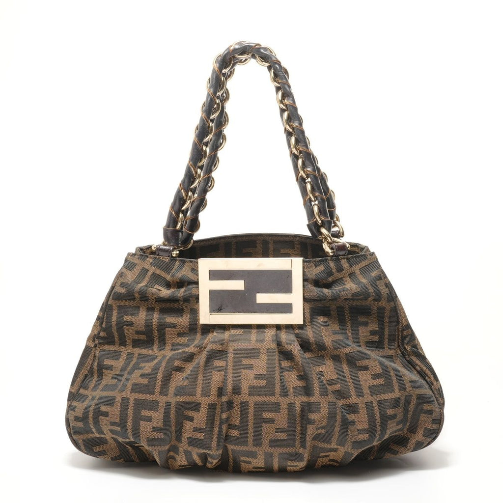Fendi Shoulder Bag Zucca Canvas Chain