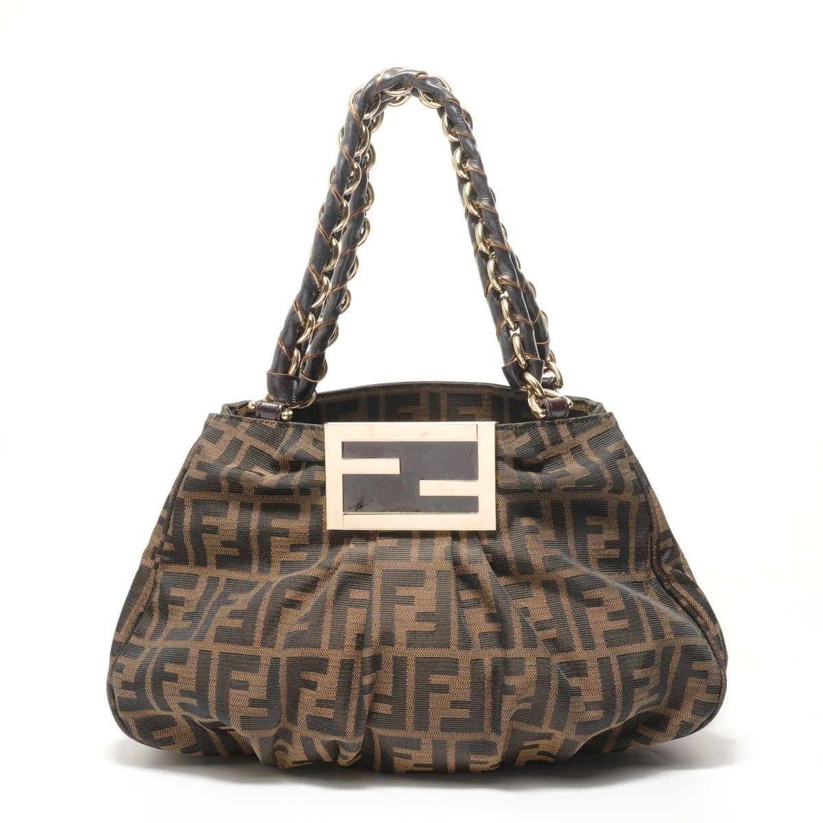 Fendi Shoulder Bag Zucca Canvas Chain