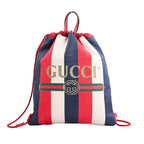 Gucci Backpack Striped Drawstring Knapsack