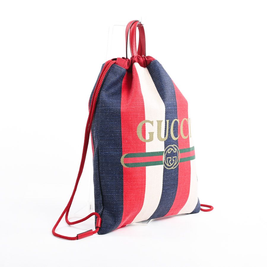 Gucci Backpack Striped Drawstring Knapsack — view 2