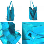 Louis Vuitton Shoulder Bag the Paper Leather Blue — view 8