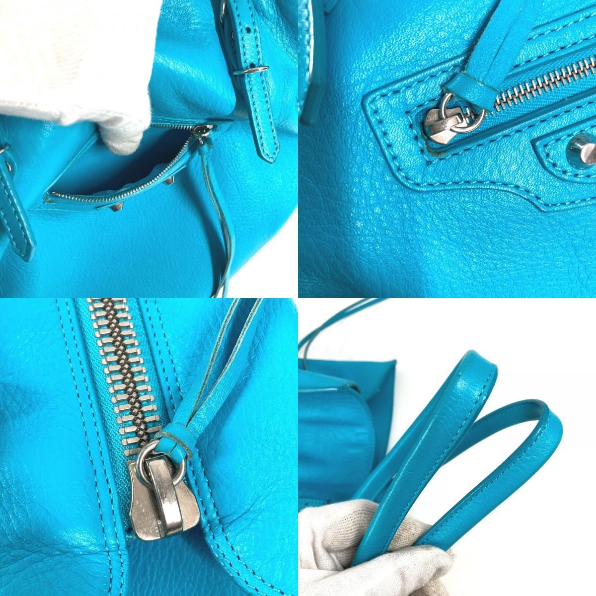 Louis Vuitton Shoulder Bag the Paper Leather Blue — view 9