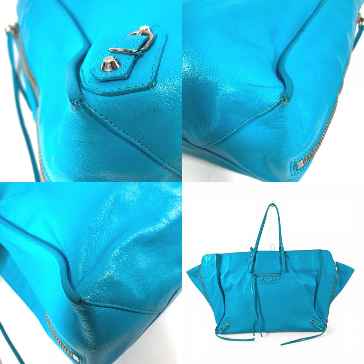 Louis Vuitton Shoulder Bag the Paper Leather Blue — view 7