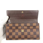 Louis Vuitton Wallet Portefeuille Sarah Damier Canvas Ebene Brown — view 4