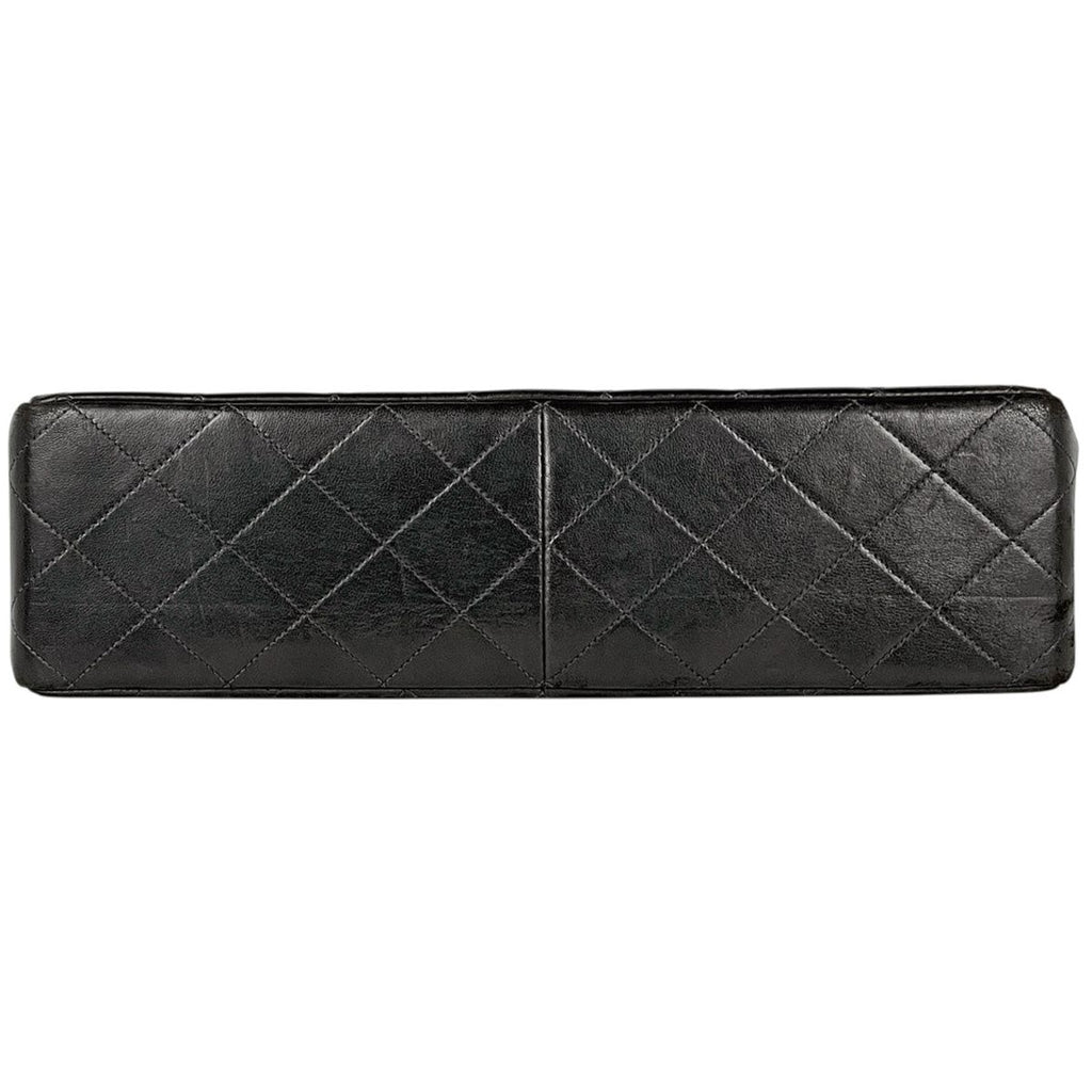 Chanel Big Quilted Single Flap Chain Shoulder Bag CC Logo Leather Black — view 5